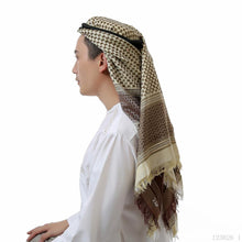 Load image into Gallery viewer, Headscarf Hijab Man Arabic Cotton Hijab Burqa Palestine Keffiyeh Scarf Arabian Islamic Clothing Men Muslim Hijab Wrap Pattern of Arab Shemagh Keffiyeh Men Arab Kufiyah Keffiyeh Arabic Muslim Head Wrap Men Scarf Shawl