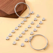 Load image into Gallery viewer, Heart Cable Initial Bracelet Hypoallergenic and Adjustable