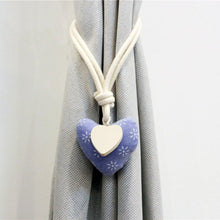 Load image into Gallery viewer, Heart Magnetic Curtain Tiebacks Room Curtains Buckle Holder Decor Clip For Home Decoration Accessories Magnet Tieback Clips Lovely Heart Shape Curtain Tiebacks Natural Cotton Linen Rope Window Curtain Buckle Kids Room Drapes Holder Decor