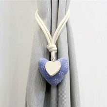 Load image into Gallery viewer, Heart Magnetic Curtain Tiebacks Room Curtains Buckle Holder Decor Clip For Home Decoration Accessories Magnet Tieback Clips Lovely Heart Shape Curtain Tiebacks Natural Cotton Linen Rope Window Curtain Buckle Kids Room Drapes Holder Decor