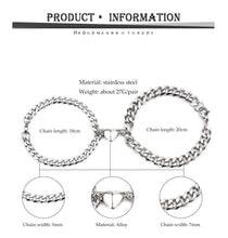 Load image into Gallery viewer, Heart Shaped Magnetic Stainless Steel Couple Bracelets Heart Charm Fashion Chain Bracelets Couples Matching Bracelets Promise Bracelet Stainless Steel Link Chain For Women Couples Love Bracelet