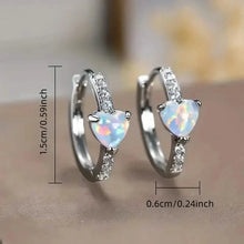 Load image into Gallery viewer, Heart-shaped Synthetic Zirconia Hoop Earrings