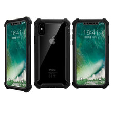 Load image into Gallery viewer, Heavy Duty Shockproof Phone Case For iPhone 14 13 12 Soft Transparent Back Cover Full-Body Clear Bumper Case with Built-in Screen Protector For iPhone