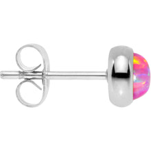 Load image into Gallery viewer, Pink Synthetic Opal 316L Surgical Steel Stud Earrings