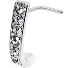 Load image into Gallery viewer, 20G Clear CZ Sleek Faux Hoop L Shaped Nose Ring