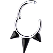 Load image into Gallery viewer, 16G 5/16 Black Spike Punk Hinged Segment Ring