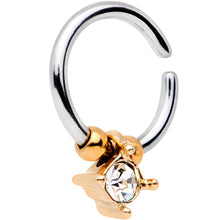 Load image into Gallery viewer, 16G Gold Tone Clear Gem Drop Annealed Seamless Circular Ring