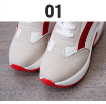 Load image into Gallery viewer, High Heel Womens Sneakers Shoes Red Black Air Cushion Casual Shoes Women Sneakers Modern Shoes Classic Athletic Sports Walking Shoes With Lace Up Platform Leather Trainers