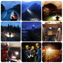 Load image into Gallery viewer, High Lumen Ultra Bright Powerful Rechargeable LED Headlamp USB Head Lamp 7 LED Headlight Head Flashlight Waterproof Flashlight Head Torch For Outdoor Camping Cycling Running Fishing