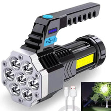 Load image into Gallery viewer, COB 7 LED Handheld Flashlight - Rechargeable, Portable, and Water-Resistant with USB Charging