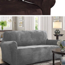 Load image into Gallery viewer, High Quality Velvet Plush Sofa Cover for Living Room Sectional Couch Cover Elastic Case Sofa Slipcover Stretch 1/2/3/4 Seater Velvet Sofa Couch Furniture Protector Soft Anti-Slip High Stretch