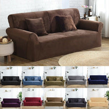 Load image into Gallery viewer, High Quality Velvet Plush Sofa Cover for Living Room Sectional Couch Cover Elastic Case Sofa Slipcover Stretch 1/2/3/4 Seater Velvet Sofa Couch Furniture Protector Soft Anti-Slip High Stretch
