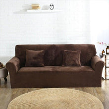 Load image into Gallery viewer, High Quality Velvet Plush Sofa Cover for Living Room Sectional Couch Cover Elastic Case Sofa Slipcover Stretch 1/2/3/4 Seater Velvet Sofa Couch Furniture Protector Soft Anti-Slip High Stretch