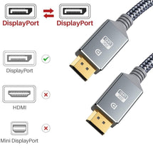 Load image into Gallery viewer, High Speed Display Port TV Cable Audio 8K Video Cable Compatible For PC And Laptop Portable Projector DP1.2 DP1.4 Lightweight Cable
