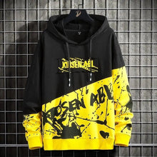 Load image into Gallery viewer, High Street Print Hoodie Men New Patchwork Hoodies Men's Hip Hop Hooded Sweatshirt Men's Sweatshirt Streetwear Loose Personality Letter Print Patchwork Hoodie