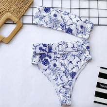 Load image into Gallery viewer, High Waist Bikini Black Swimwear Women Swimsuit High Leg Bikinis Set Women High Waist Bandeau Bikini Set Strapless 2 Piece Bathing Suit Swimsuits Tie Wrap Swimsuits Swimming for Bathing Suit Woman Swimsuits