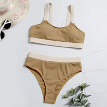 Load image into Gallery viewer, High Waist Bikini Leopard Bikini Women Push Up Swimsuit Women's Leopard Print Swimsuits High Waist Bikini Set 2 Piece Bathing Suits Women Printed Swimwear Tie Dye Summer Swim Beachwear