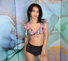 Load image into Gallery viewer, High Waist Bikini Ruffle Swimwear Women Print Swimsuit Push Up Bikinis Plus Size Bathing Suits Floral Beach Wear Bikini Swimsuits for Teen Girls