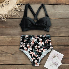 Load image into Gallery viewer, High Waist Bikinis New Halter Swimwear Women Swimsuit Female Bikini Set Print Bathing Suit Summer Two Piece Bikini Swimsuit for Women High Waist Halter Wrap Bathing Suits with Bikini Bottom