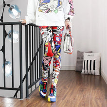 Load image into Gallery viewer, High Waist Leggings Pants Fitness Women Fashion Printing Leggings Women Fitness Yoga Pants High Waist Push Up Sportswear Elastic Trousers Gym Running Workout Pants Push Up Running Elastic Stripe Dot Bottom Leggings