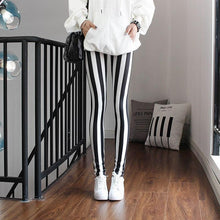 Load image into Gallery viewer, High Waist Leggings Pants Fitness Women Fashion Printing Leggings Women Fitness Yoga Pants High Waist Push Up Sportswear Elastic Trousers Gym Running Workout Pants Push Up Running Elastic Stripe Dot Bottom Leggings