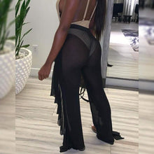 Load image into Gallery viewer, High Waist Sheer Mesh Ruffles Cover Up Pants