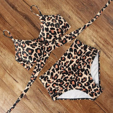 Load image into Gallery viewer, High Waist Swimsuit Bikini Push Up Swimwear Women Bathing Suit Female Bikini Set Leopard Swim Suit Beachwear Women's High Waist Swimsuit 2 Piece Bathing Suits Bikini