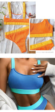 Load image into Gallery viewer, High Waist Swimwear Bikini Women's Swimsuits Women's Halter Self Tie High Waist Two Piece Bikini Set Swimsuits Push Up Bikini Shiny Splicing Bikinis High Cut Bathing Suits