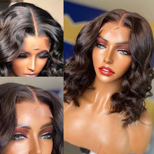 Load image into Gallery viewer, Highlight Wig Human Hair Wigs Short Bob Wig For Black Women T Part Brazilian Pre Plucked With Baby Hair Body Wave Lace Front Wigs For Black Women Cosplay Wigs For Women