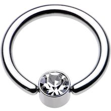 Load image into Gallery viewer, 12G 1/2 Clear Gem 5mm Disc BCR Captive Ring
