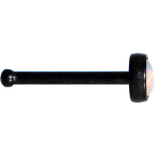 Load image into Gallery viewer, White 3mm Synthetic Opal Inlay Black Anodized Nose Bone