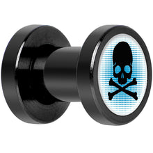 Load image into Gallery viewer, Blue Black Skull Black Anodized Screw Fit Plug Set 4G