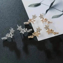 Load image into Gallery viewer, Hollow Star Earrings Zinc Alloy with Rhinestone Accents