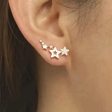 Load image into Gallery viewer, Hollow Star Earrings Zinc Alloy with Rhinestone Accents