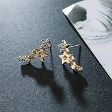 Load image into Gallery viewer, Hollow Star Earrings Zinc Alloy with Rhinestone Accents