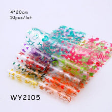 Load image into Gallery viewer, Holographic Nail Foil Transfer Set Sticker Decal Nail Art Foils Designer Marble Nail Decoration Sliders Wraps Manicure Women Kids Girls Manicure Decoration Nail Art Supplies 3D Self-Adhesive Nail Decals Designer Nail Stickers for Acrylic Nails