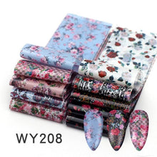 Load image into Gallery viewer, Holographic Nail Foil Transfer Set Sticker Decal Nail Art Foils Designer Marble Nail Decoration Sliders Wraps Manicure Women Kids Girls Manicure Decoration Nail Art Supplies 3D Self-Adhesive Nail Decals Designer Nail Stickers for Acrylic Nails