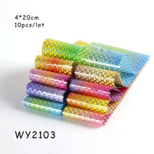 Load image into Gallery viewer, Holographic Nail Foil Transfer Set Sticker Decal Nail Art Foils Designer Marble Nail Decoration Sliders Wraps Manicure Women Kids Girls Manicure Decoration Nail Art Supplies 3D Self-Adhesive Nail Decals Designer Nail Stickers for Acrylic Nails
