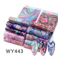 Load image into Gallery viewer, Holographic Nail Foil Transfer Set Sticker Decal Nail Art Foils Designer Marble Nail Decoration Sliders Wraps Manicure Women Kids Girls Manicure Decoration Nail Art Supplies 3D Self-Adhesive Nail Decals Designer Nail Stickers for Acrylic Nails