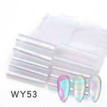 Load image into Gallery viewer, Holographic Nail Foil Transfer Set Sticker Decal Nail Art Foils Designer Marble Nail Decoration Sliders Wraps Manicure Women Kids Girls Manicure Decoration Nail Art Supplies 3D Self-Adhesive Nail Decals Designer Nail Stickers for Acrylic Nails