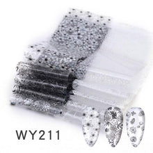 Load image into Gallery viewer, Holographic Nail Foil Transfer Set Sticker Decal Nail Art Foils Designer Marble Nail Decoration Sliders Wraps Manicure Women Kids Girls Manicure Decoration Nail Art Supplies 3D Self-Adhesive Nail Decals Designer Nail Stickers for Acrylic Nails