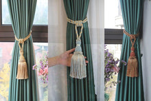 Load image into Gallery viewer, Home Decoration Polyester Tassel Tiebacks Curtain Holder Handmade Tassel Curtain Rope Holdback Window Drape Hanging Ball Tassels Curtains Buckle Sling Binding Lantern Tiebacks Handcrafted Braided Curtain Holdbacks Window Home Decor 55-90cm