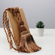 Load image into Gallery viewer, Home Decoration Polyester Tassel Tiebacks Curtain Holder Handmade Tassel Curtain Rope Holdback Window Drape Hanging Ball Tassels Curtains Buckle Sling Binding Lantern Tiebacks Handcrafted Braided Curtain Holdbacks Window Home Decor 55-90cm