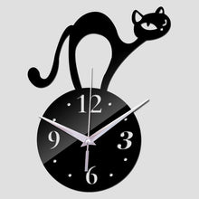 Load image into Gallery viewer, Home Decoration Wall Mirror 3D Hanging Clock Wall Murals Decal Sticker Acrylic Wallpaper for Unisex Teen Children Kid Boy Girl Classroom Gym Room Cartoon Cats Design Sticker Watch