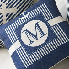 Load image into Gallery viewer, Home Decorative Pillows Mediterranean Pillow Cover Blue Anchor Navigation Compass Sailboat Pillowcase Decorative Cushion Cover For Home Cover Sea Blue Compass Marine Ship Linen Pillow Case Cushion Cover 45x45CM