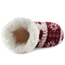 Load image into Gallery viewer, Home Slippers Women Winter Floor Shoes Christmas Elk Indoor Socks Shoes Warm Fur Slides Plush Slippers Socks For Women Fuzzy Womens Slipper Booties