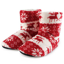 Load image into Gallery viewer, Home Slippers Women Winter Floor Shoes Christmas Elk Indoor Socks Shoes Warm Fur Slides Plush Slippers Socks For Women Fuzzy Womens Slipper Booties