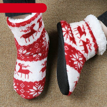 Load image into Gallery viewer, Home Slippers Women Winter Floor Shoes Christmas Elk Indoor Socks Shoes Warm Fur Slides Plush Slippers Socks For Women Fuzzy Womens Slipper Booties