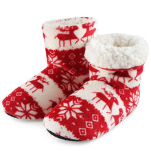 Load image into Gallery viewer, Home Slippers Women Winter Floor Shoes Christmas Elk Indoor Socks Shoes Warm Fur Slides Plush Slippers Socks For Women Fuzzy Womens Slipper Booties
