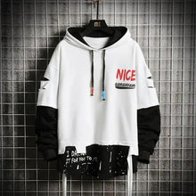 Load image into Gallery viewer, Hooded Sweatshirts Mens Letter Print Hoodies Streetwear Hip Hop Pullover Hoodie Men's Hooded Sweatshirt Men's Contrast Color Patchwork Hooded Sweatshirt Long Sleeve Pocket Jacket